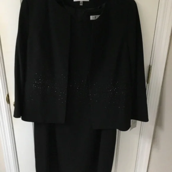 Kasper Black Dress and Short Jacket, Jacket Is NWT, SZ 16 - Picture 8 of 10